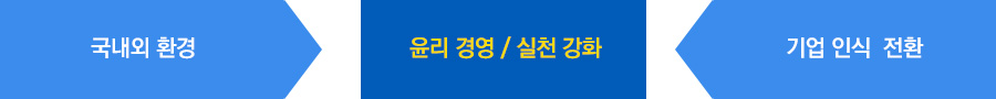 국내외 환경. 윤리경영/실천 강화. 기업 인식 전환.